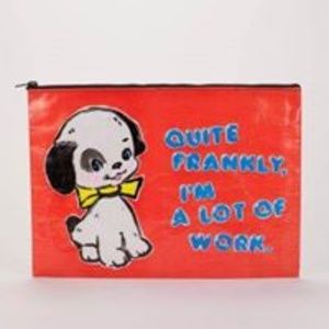 Blue Q Jumbo Zipper Pouch Cute Puppy Dog Bag